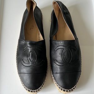 Chanel Lambskin Espadrilles in Black